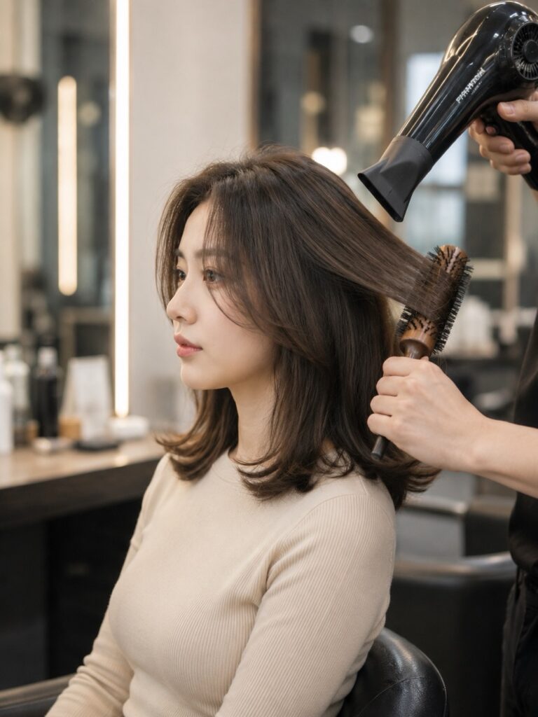 롤 브러시로 C컬을 만드는 드라이
